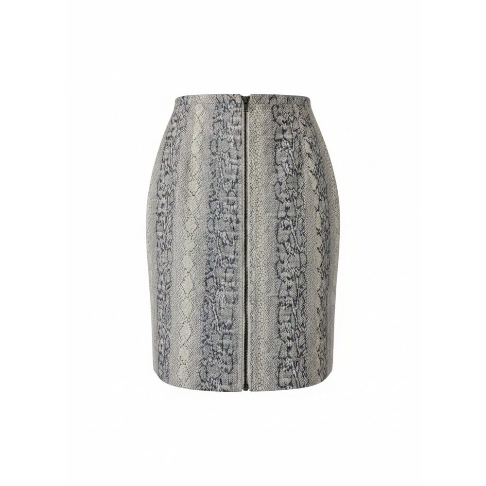 Focus Lifestyle Snake Print Faux Leather Mini Skirt Size 6 Zip Front